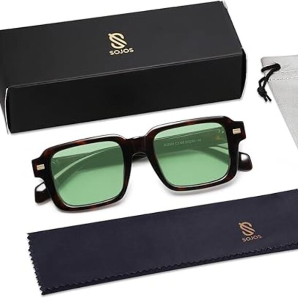 Trendy Square Polarized Sunglasses for Women Men, 70s 80s Retro Vintage main image 4